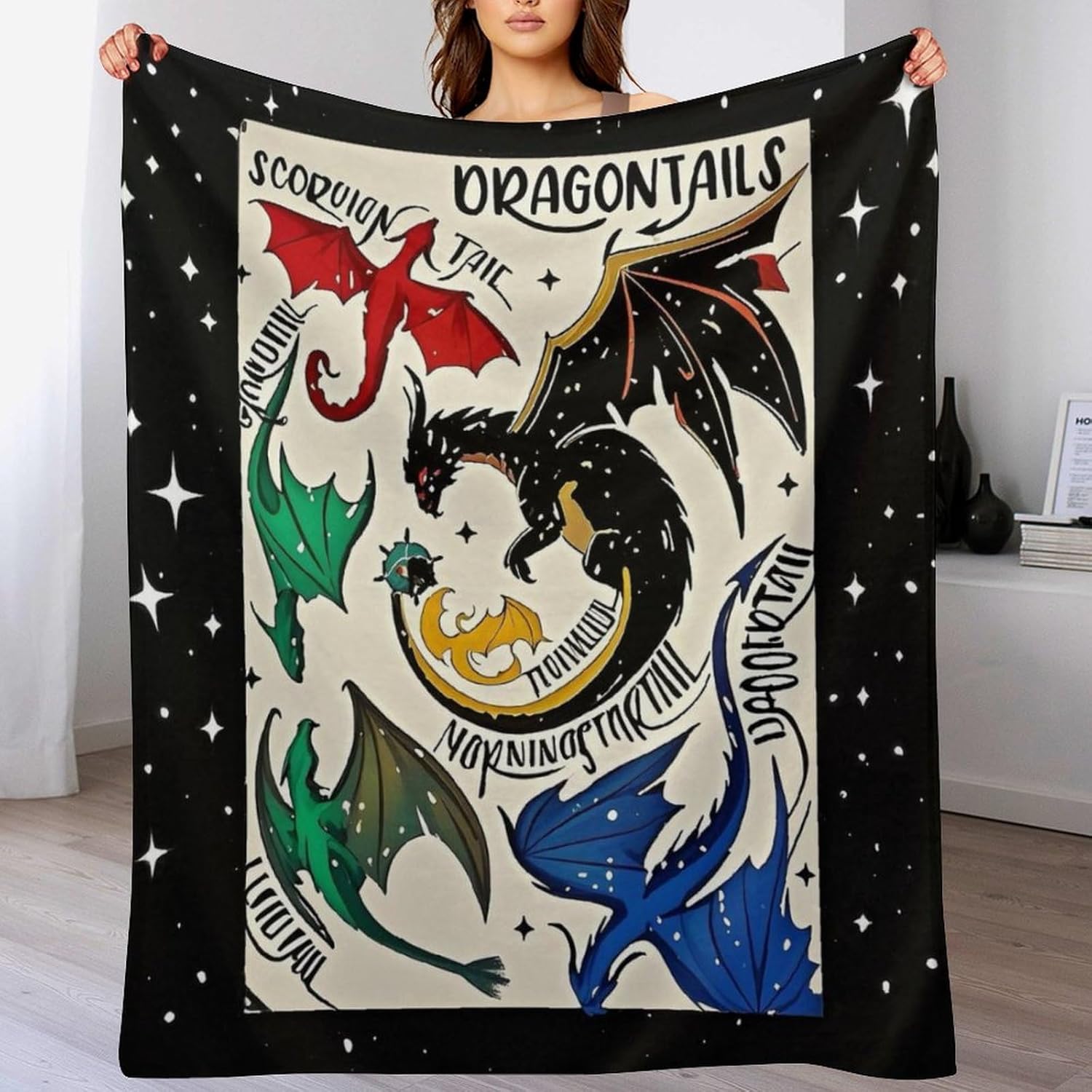 Velaris City of Starlight Blanket The Night Court Bookish Fantasy Aesthetic Blanket Super Soft Throw Flannel Blanket for Book Lovers Fan Gift（give Away Canvas Bag +50pcs Stickers） (50 * 40in, style4)