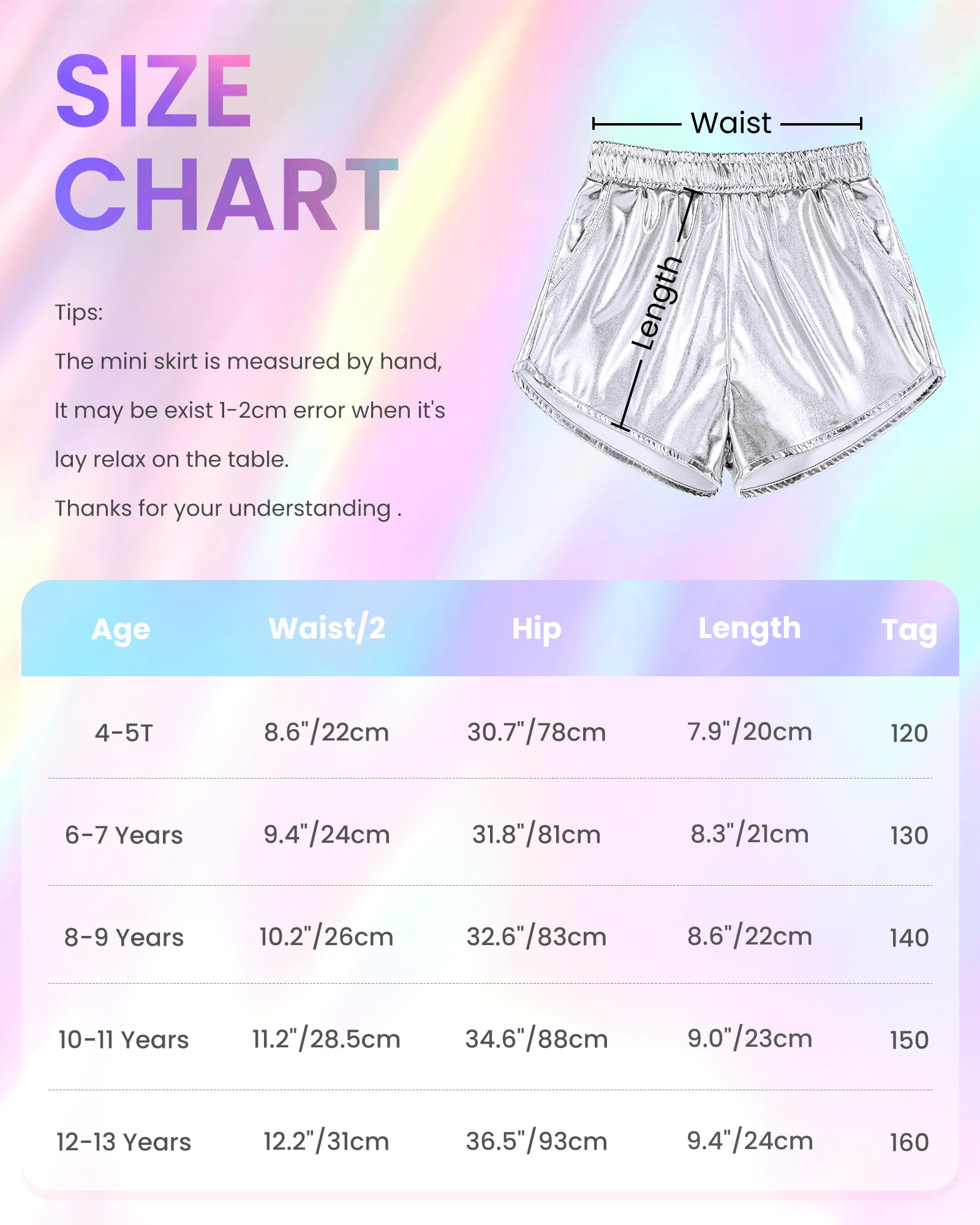 Auranso Short métallique brillant pour filles - Tenue de danse