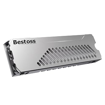 M.2 SSD Heatsink, Double Surface Aesthetic Thermal Dissipation NVMe Heatsink with Thermal Silicone Pad for M.2 2280 SSD/PC/PS5, 2280 Heatsink, Aluminum Alloy, Silver