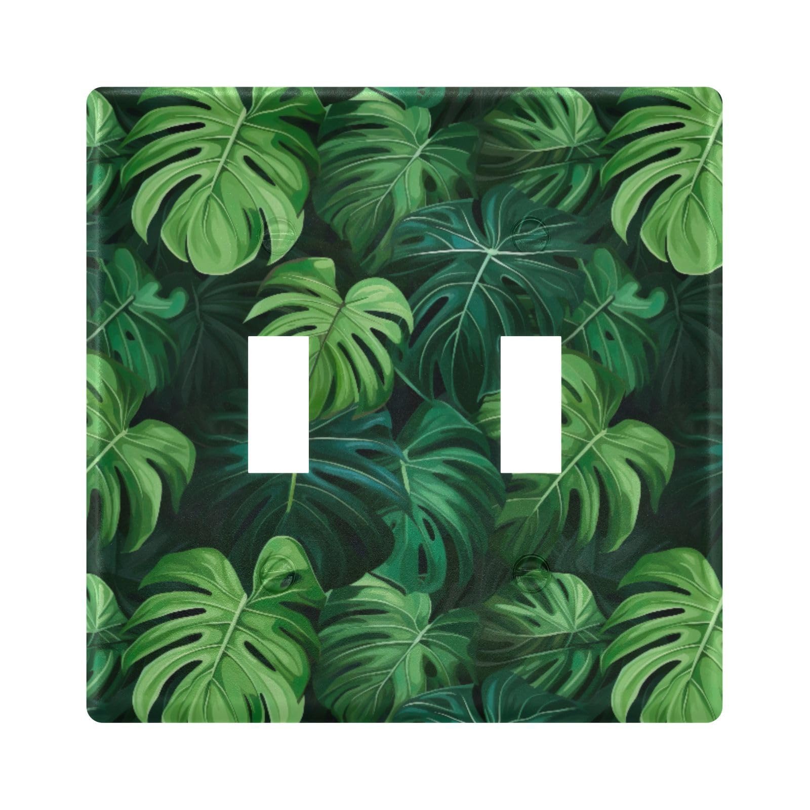 UMIRIKO Palm Leaves Light Switch Cover Plate Covers Decorative Double Toggle Home Decor 202a8599