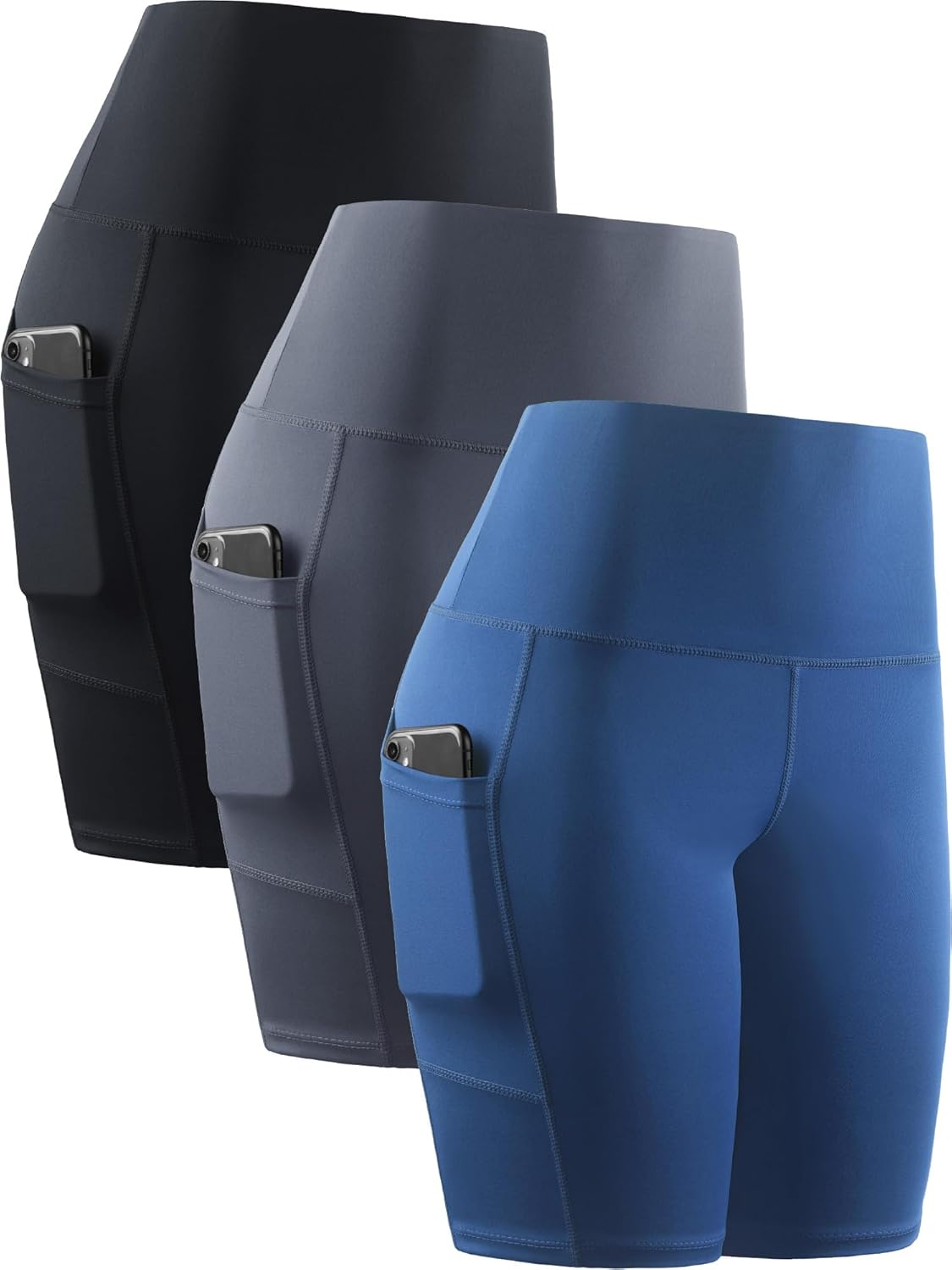 NELEUS Women's 8" Biker Shorts High Waist Tummy Control Workout Running Shorts for Gym Yoga