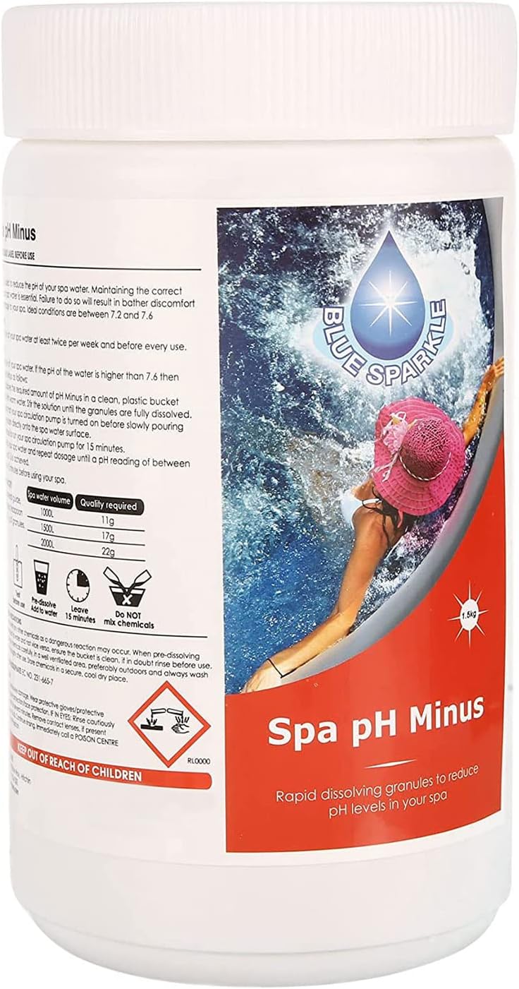 WedDecor 1.5Kg pH Minus for Hot Tub Spa & Swimming Pools, pH Minus Reducer Granules Decrease