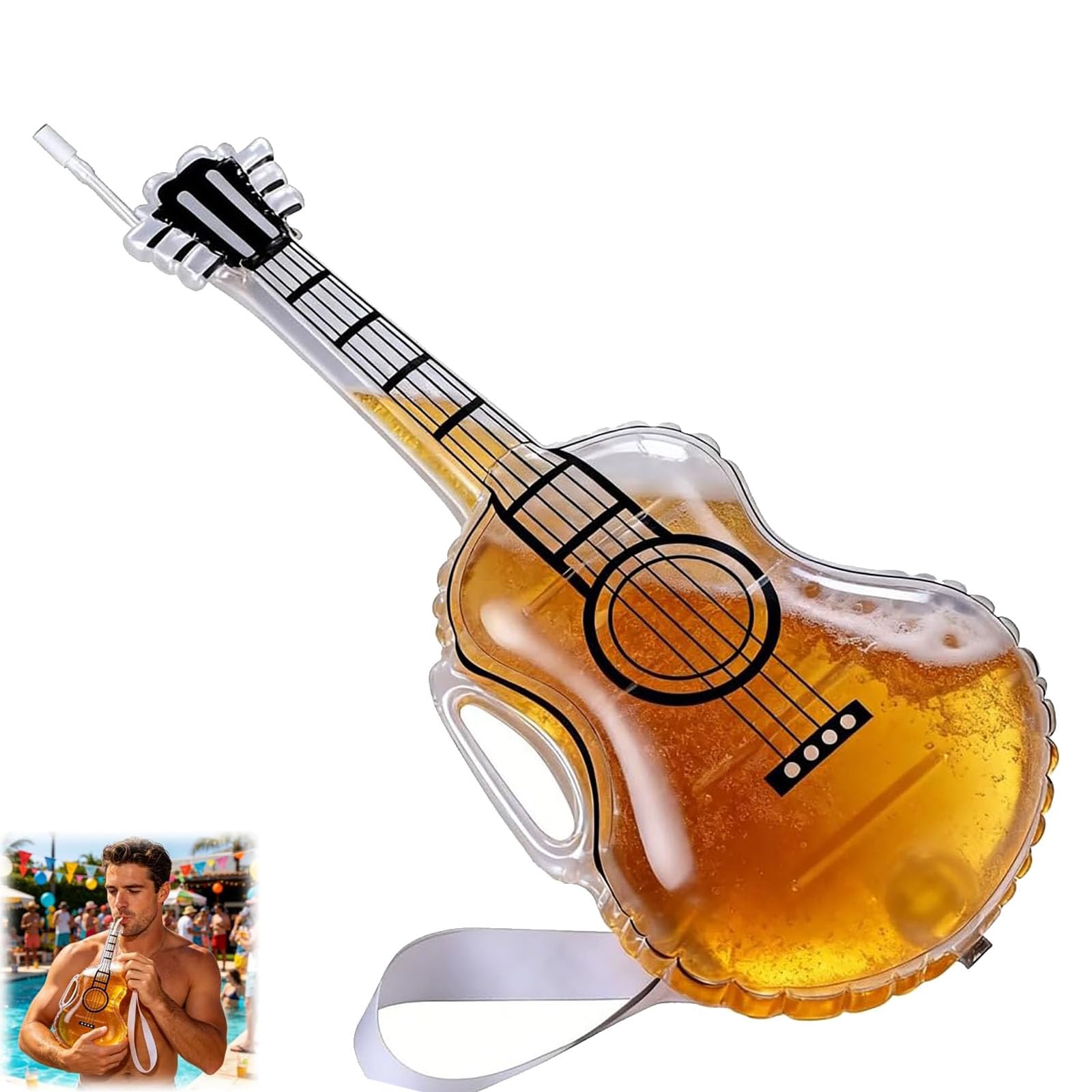 Botella de cerveza novedosa con popote, el regalo ideal para músicos