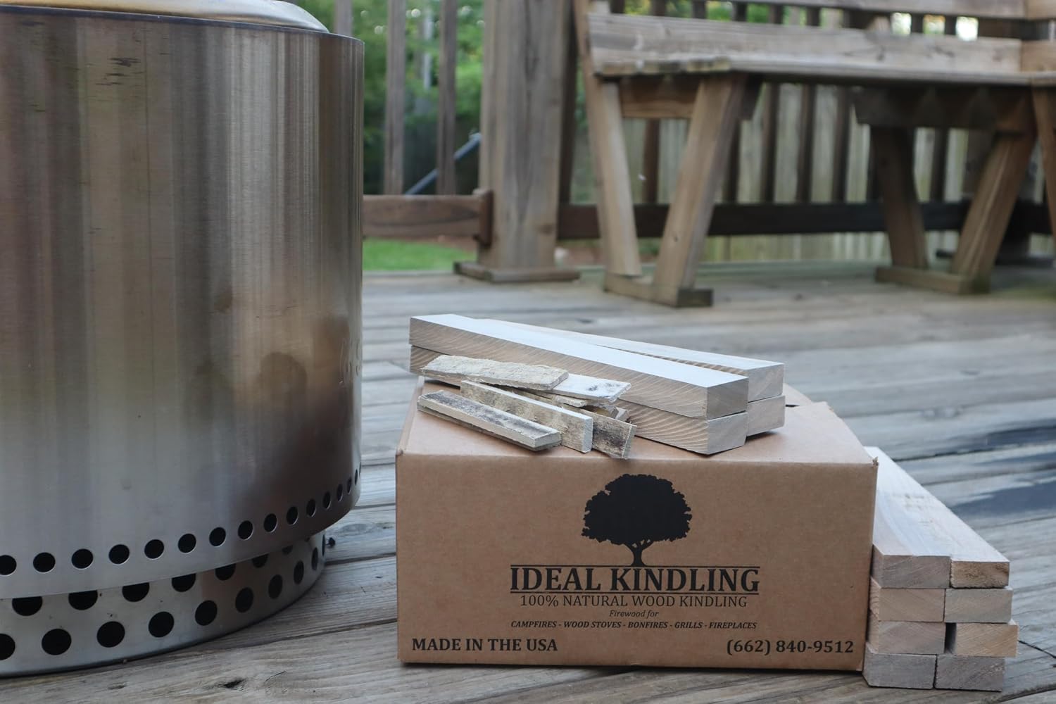 100% Natural Hardwood Kindling for Fire Starting, All Natural Wood, Burns Hot & Lasts Longer - 13lbs