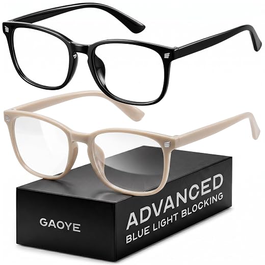 Gaoye Blue Light Blocking Glasses | Anti UV Ray, For Computers & Gaming, Square Frame, Eyewear for Men and Women