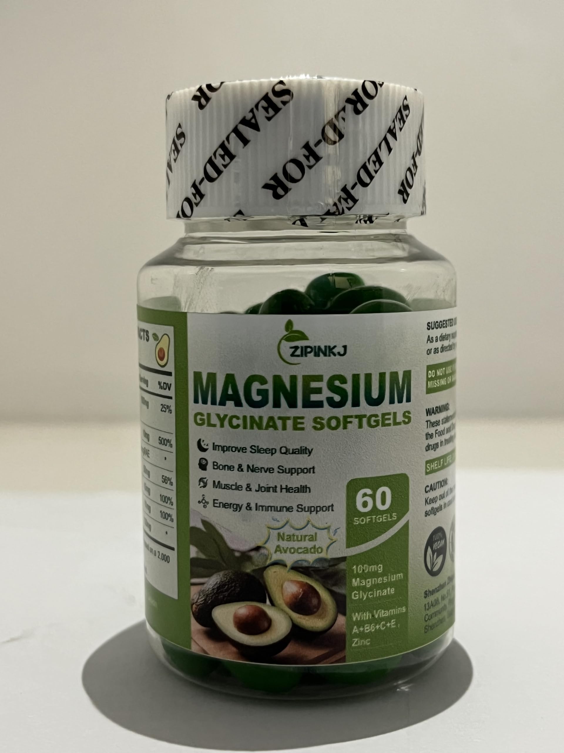 High Absorption Magnesium Glycinate Softgels, Magnesium Supplements 400mg with Zinc, Vitamin E, B6 for Women Men, Improve Sleep, Muscle Relaxation & Bone Health, Gluten-Free, Non-GMO, 2 Pack
