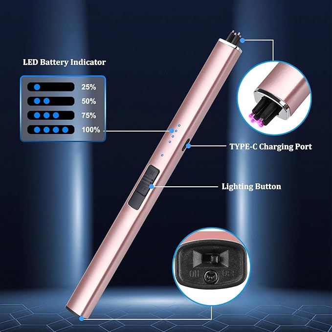 Encendedor Eléctrico Recargable USB a Prueba de Viento miniatura 5