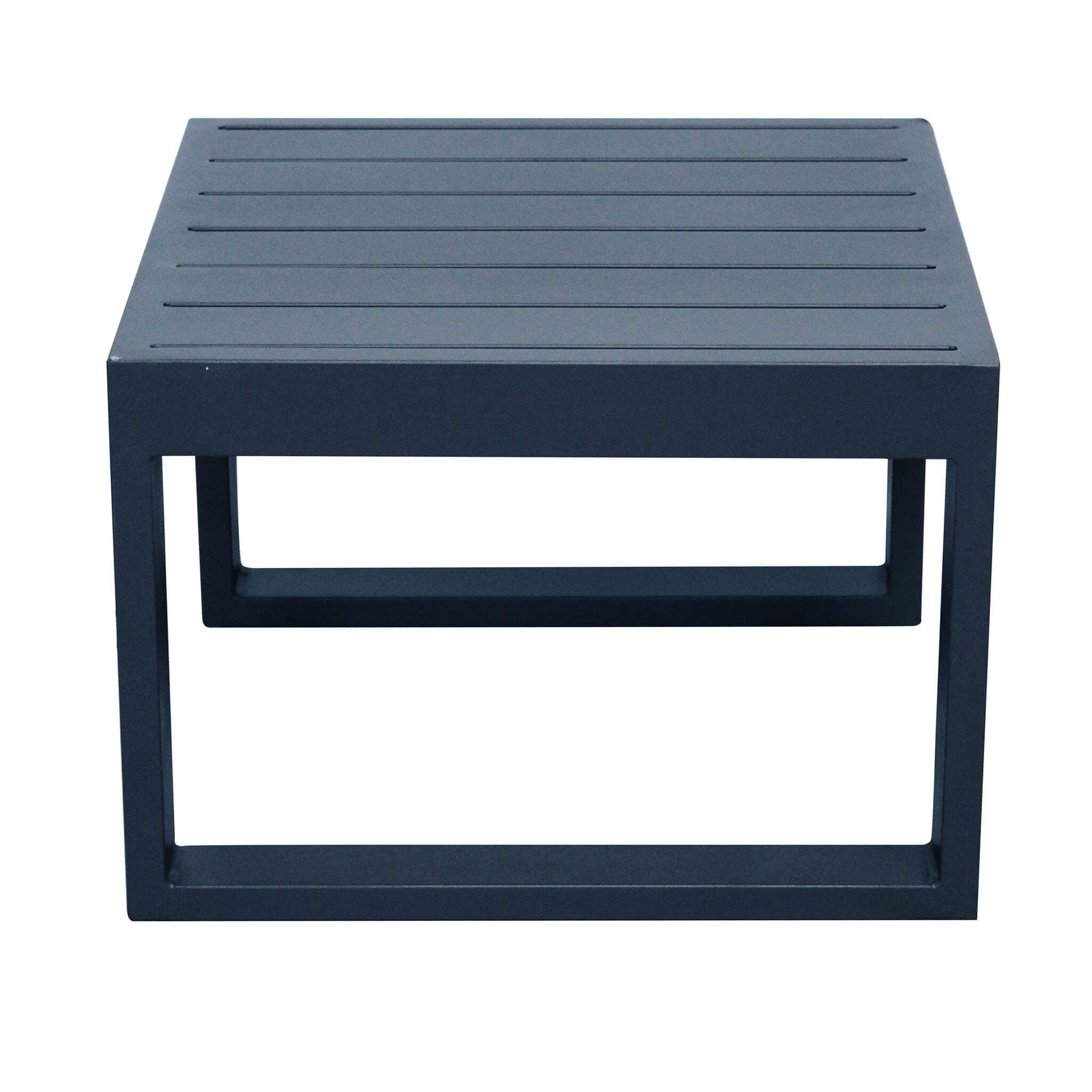 milani home - tavolino da giardino, alluminio, quadrato, antracite, piano 43.5 x 43.5 cm