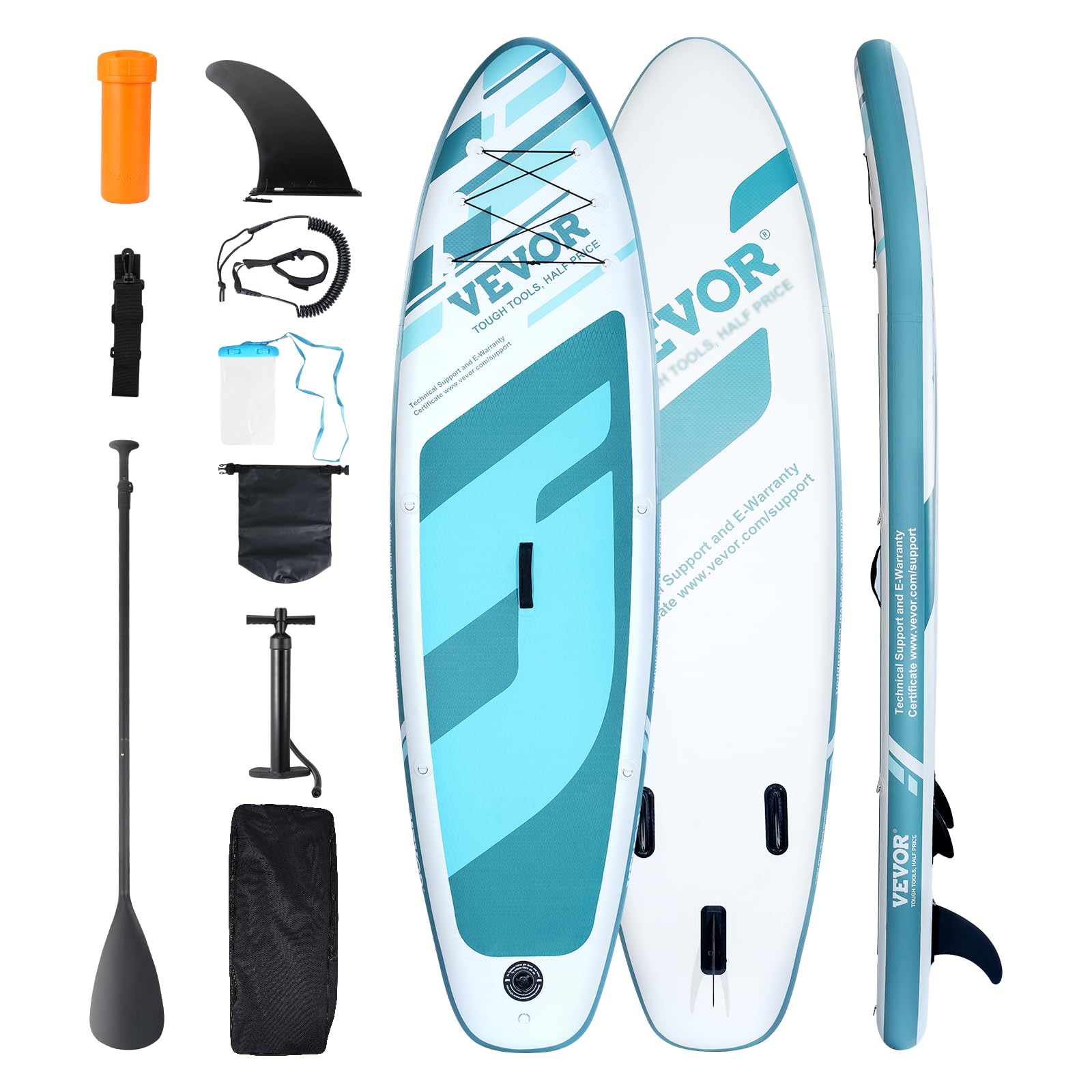 VEVOR Tabla de Paddle Surf Inflable, 335 x 84 x 15 cm Tabla de Paddle Sup de PVC con Accesorios para Tabla, Bolsa para teléfono, Bomba, Remo, Kit de reparación, Mochila, Juego de Remo Azul