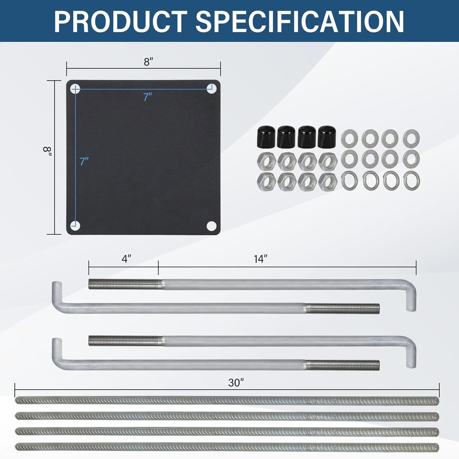 Toriexon Basketball Hoop Anchor Kit, Universal Fit Ground Anchor Kit, Basketball Mounting Kit for Easy Relocation and Compatible with All Basketball Goals 7 "