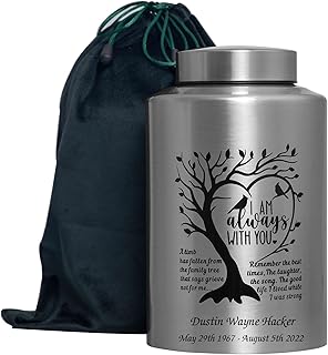 Cremation Urn for Ashes Large Decorative Urn for Human Ashes Up to 220 lbs Memory Decorative Funeral Burial Urn for Male Female Ashes with Velvet Bag (Custom URN)