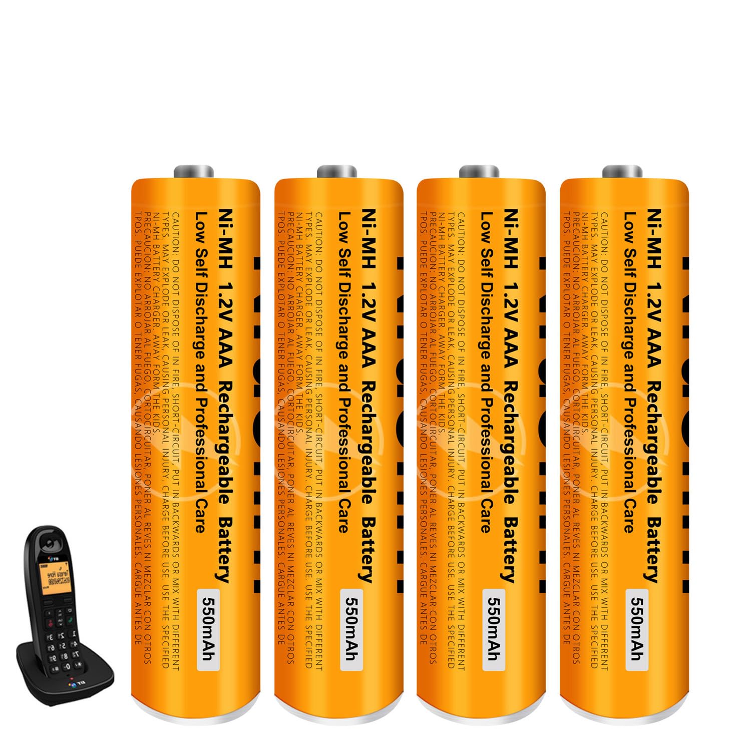 Nraonrn 4 Pack NI-MH AAA Rechargeable Battery for Panasonic, 1.2V 550mah AAA Rechargeable Batteries for Panasonic Cordless Phones Handset, Remote Controls, Electronics