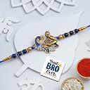 eCraftIndia Peacock Krishna Rakhi for Brother Bhaiya Bhai with Best Bro Ever Fridge Magnet | Roli Chawal Pack gallery image