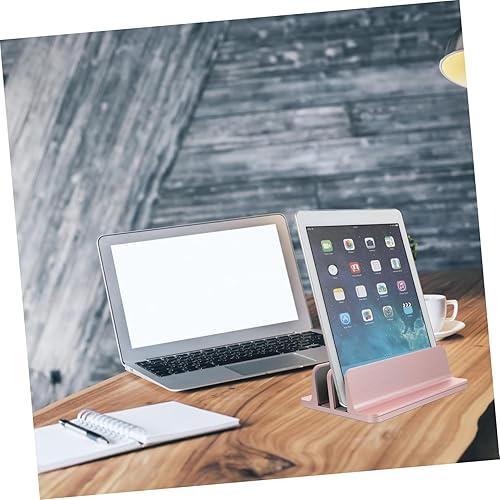 Miniatura 9 de NOLITOY Vertical Laptop Stand Double Slots Holder for Desk Space-Saving Stable Support Fits Laptops Tablets Phones Office Home Rose Gold