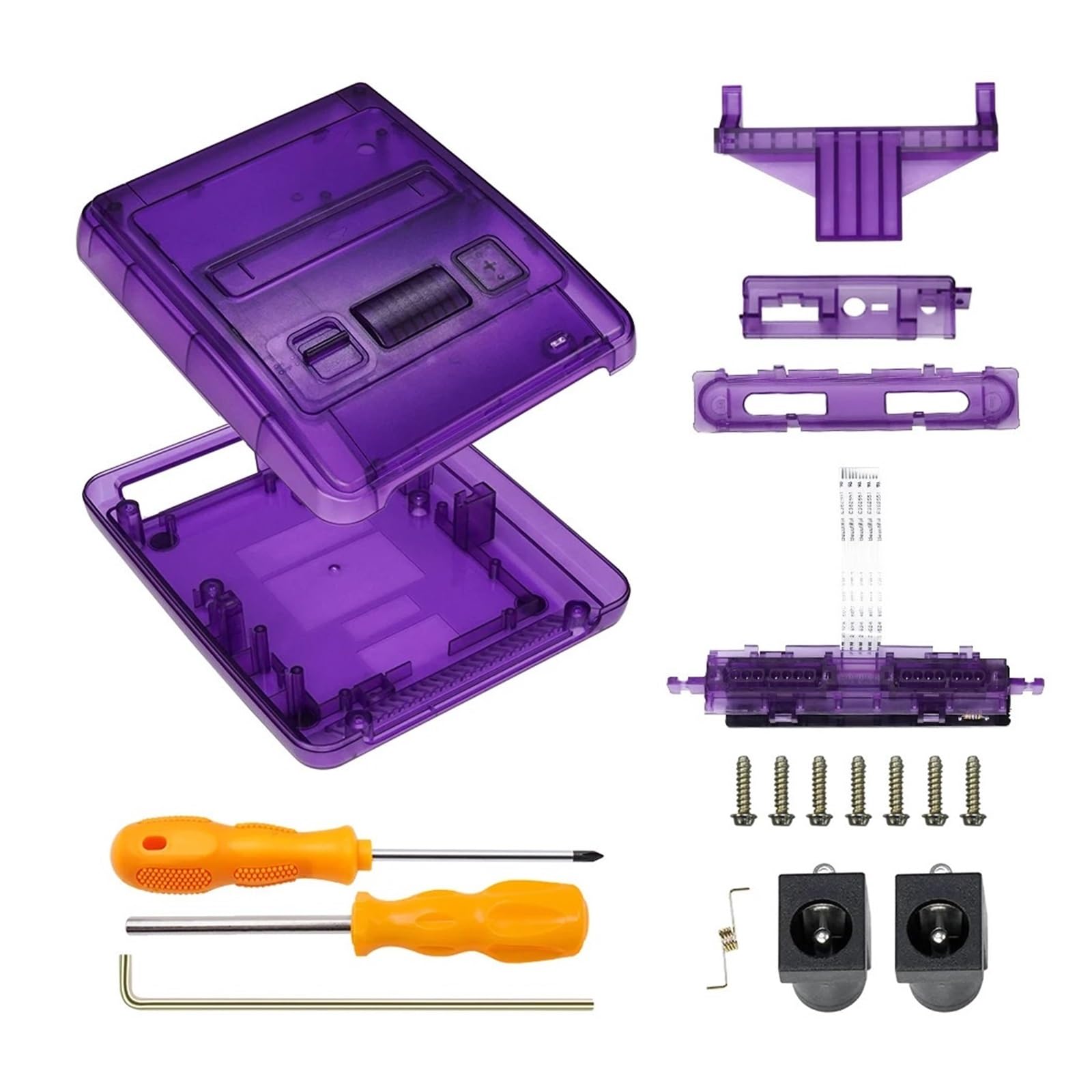 Etui Zastępcze Do Konsoli Do Gier Przezroczyste Pudełko - Kompatybilny Z Super Famicom - Kompatybilny Z Bitfunx - Przezroczyste Pudełko Do Konsol Do Gier(TRN Purple)