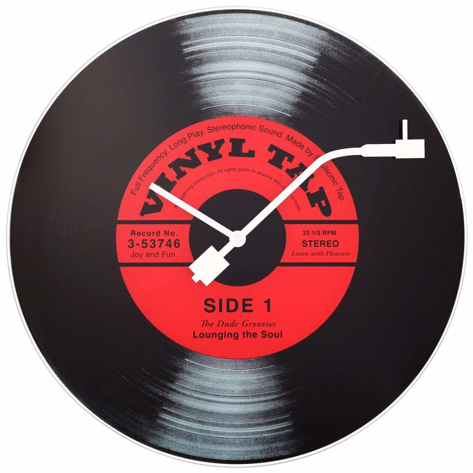 NeXtime wall clock "VINYL TAP", record design, made of glass, ø 43 cm