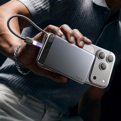 LISEN Cargador portátil ultradelgado de 0.5 pulgadas 10000 mAh 22.5 W Banco de energía certificado CCC aprobado por la TSA, dispositivos de avión