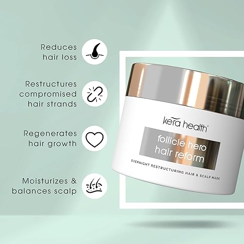 Miniatura 6 de Follicle Hero - Máscara de cabello y suero de crecimiento del cabello para cabello seco dañado tratamiento de queratina con Ker cisteína para el