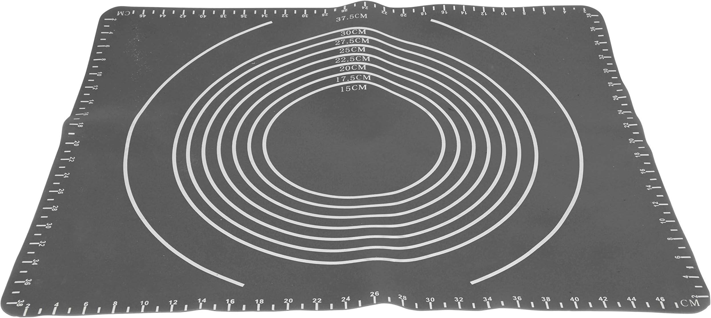 MIK Funshopping Silicone Baking Mat Non-Stick Baking Mat with Dimensions for Fondant Dough Pastry, 50 x 40 cm, Nonstick, Reusable (Grey)
