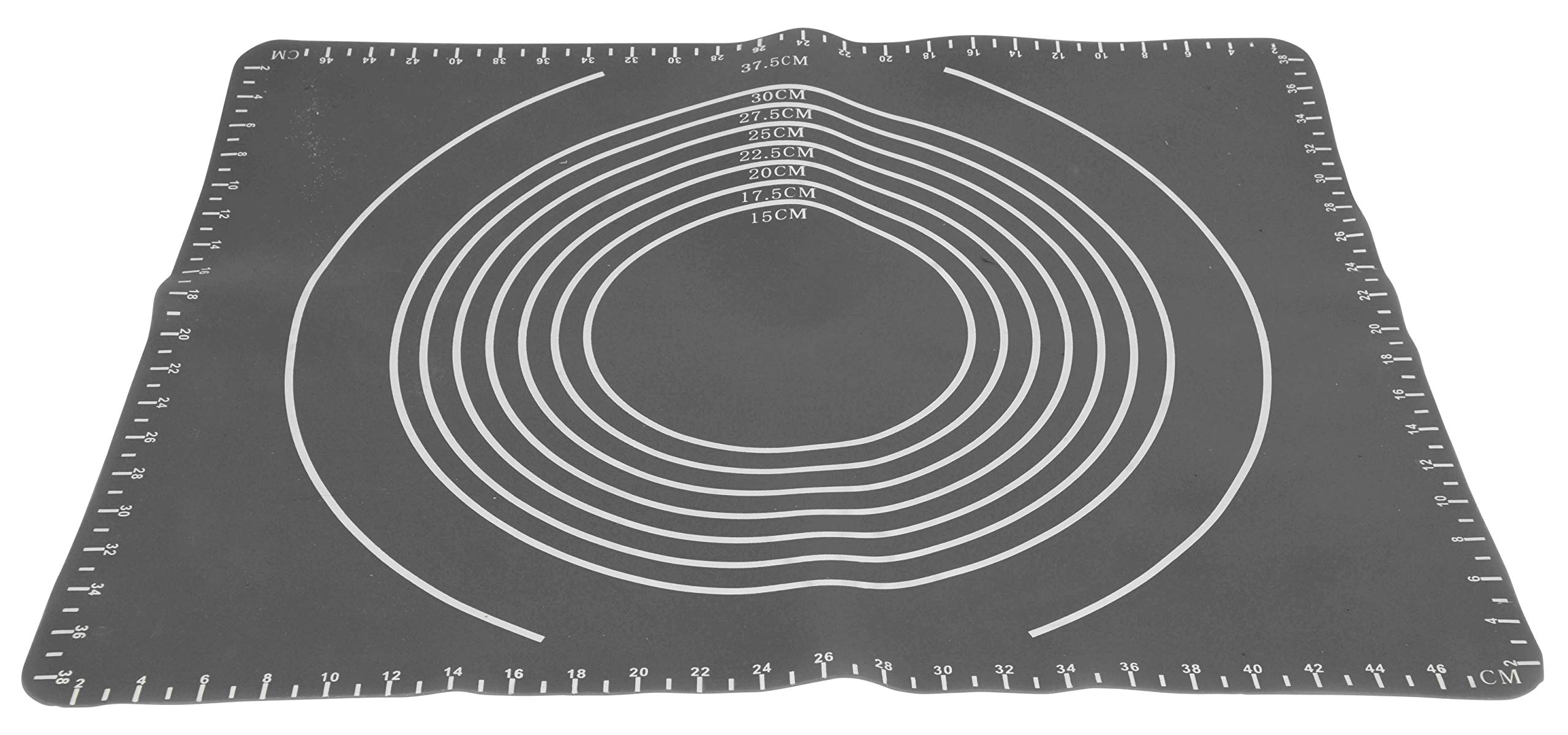 MIK Funshopping Silicone Baking Mat Non-Stick Baking Mat with Dimensions for Fondant Dough Pastry, 50 x 40 cm, Nonstick, Reusable (Grey)