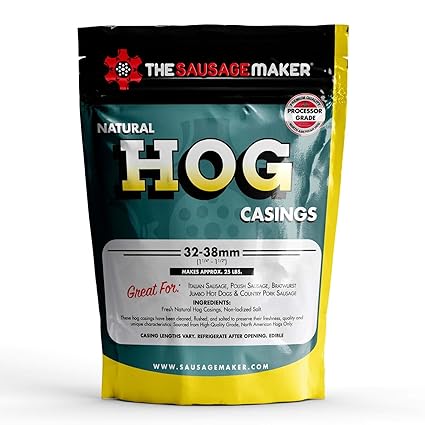 The Sausage Maker® Natural Hog Sausage Casings 32-38mm, Edible Casing