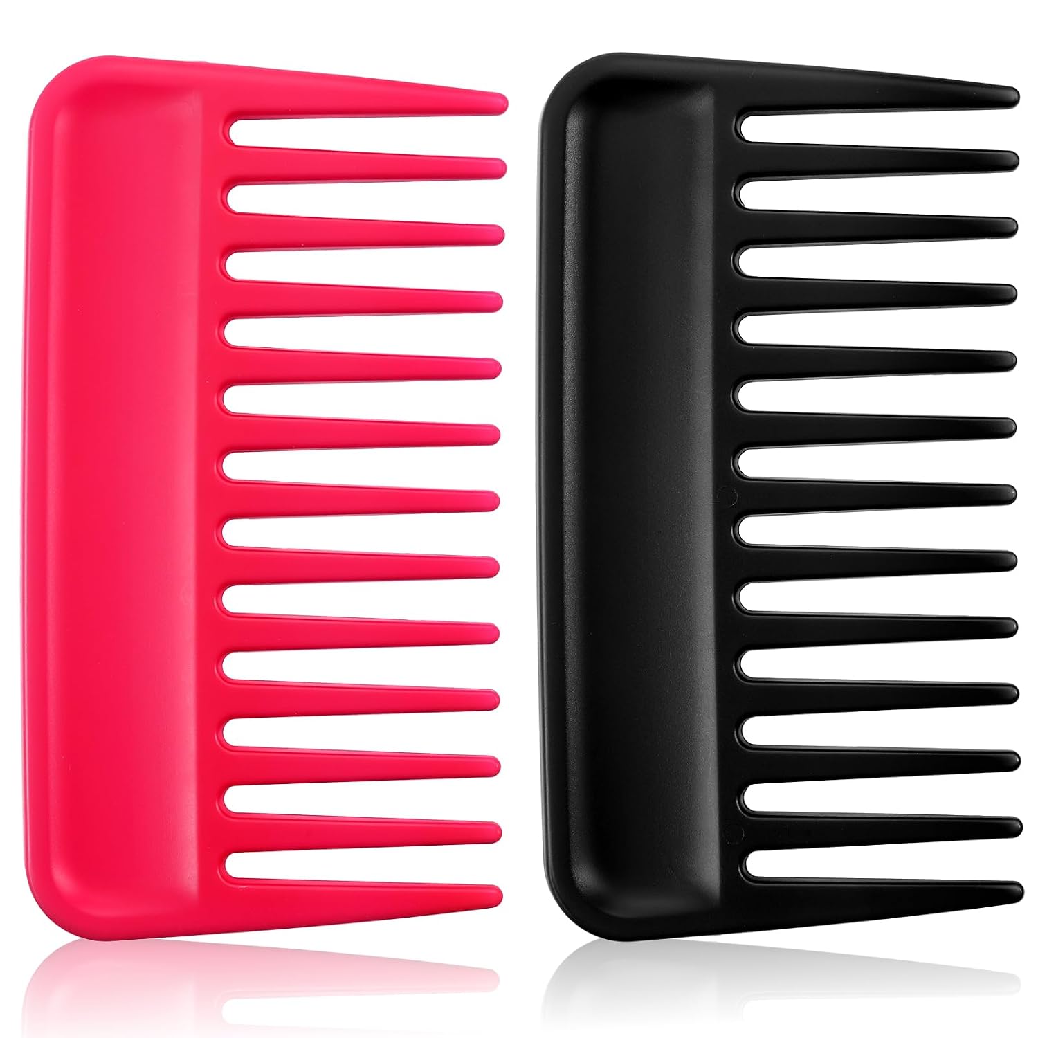 Hair Detangling Comb, 2 Pieces Mini Palm Combs Small Anti Static Wide Tooth Combs Professional Streaker Brush Pocket Travel HairStyling Comb for Men Women Thick Curly Wavy Wig Hair, Black