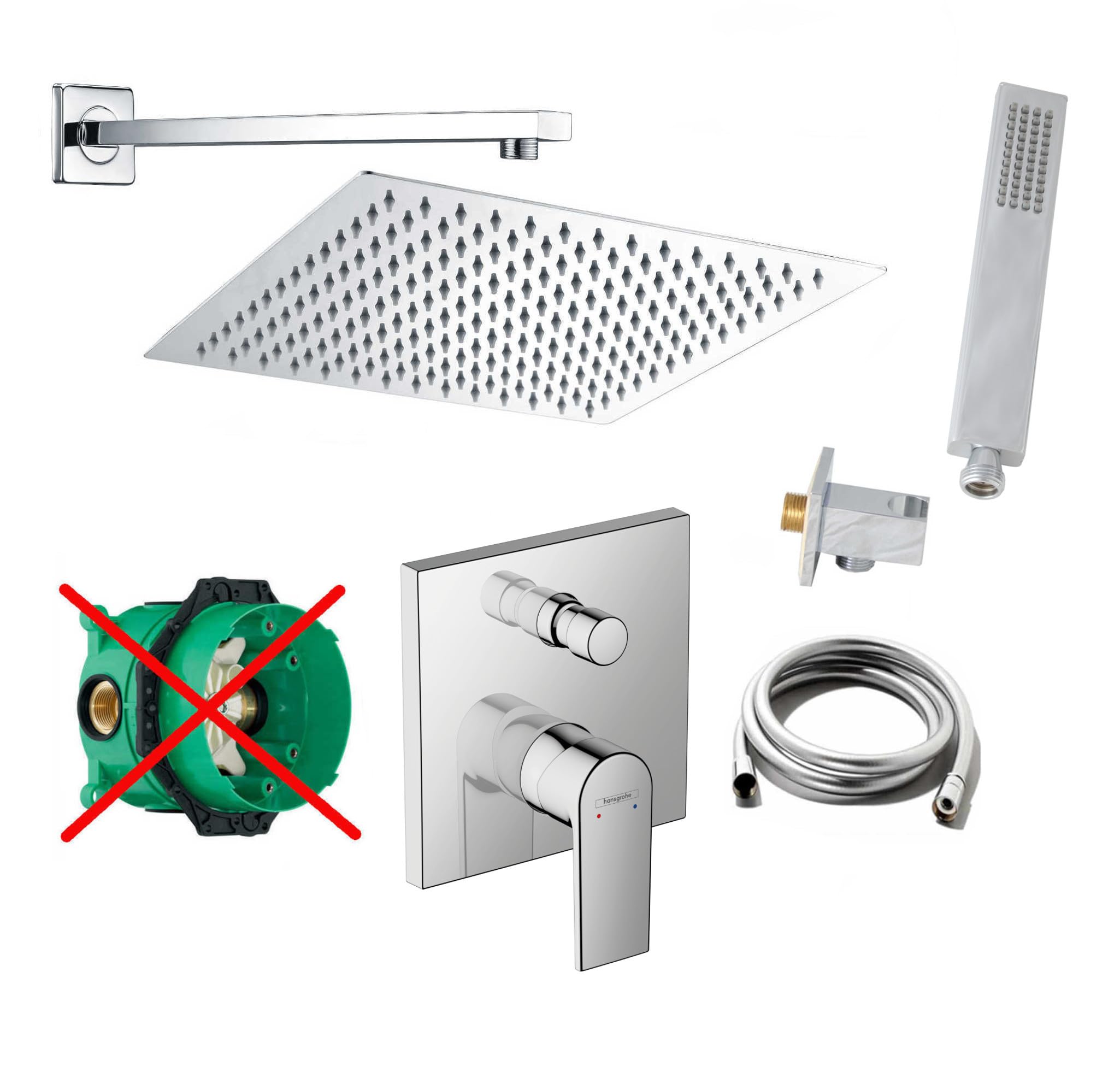 vanvilla Duschsystem Unterputz mit Duscharmatur Hansgrohe poliert HG32-ob