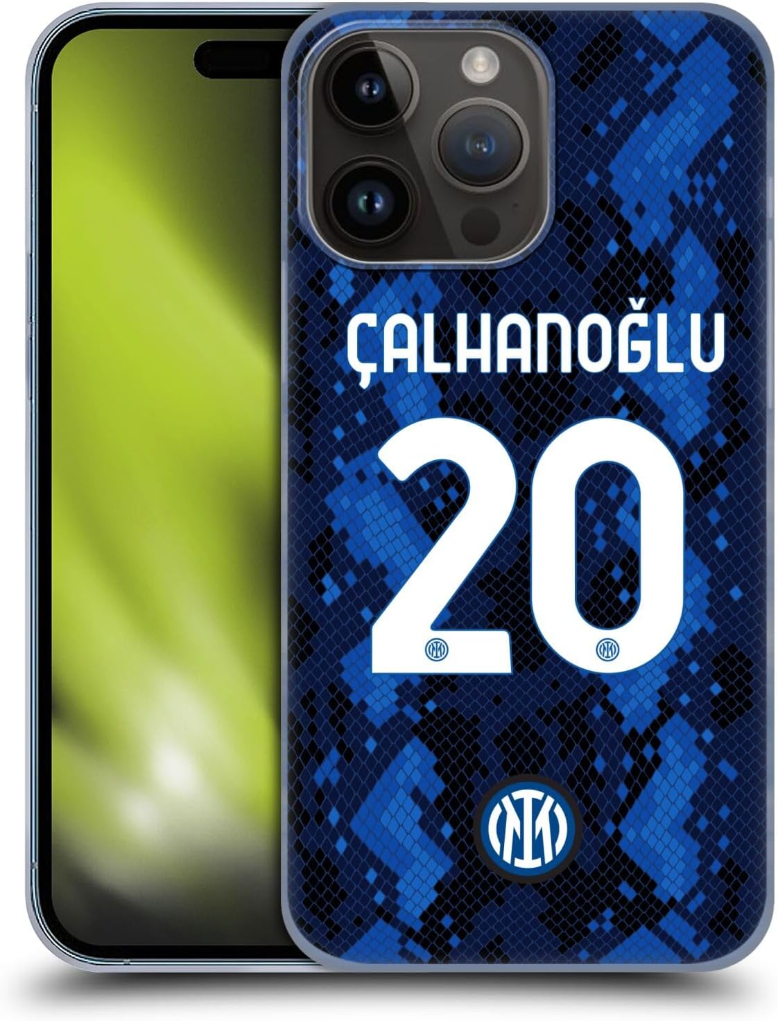 Head Case Designs Officially Licensed Inter Milan Edin Dzeko 2021/22 Players Home Kit Hard Back Case Compatible with Apple iPhone 15 Pro Max