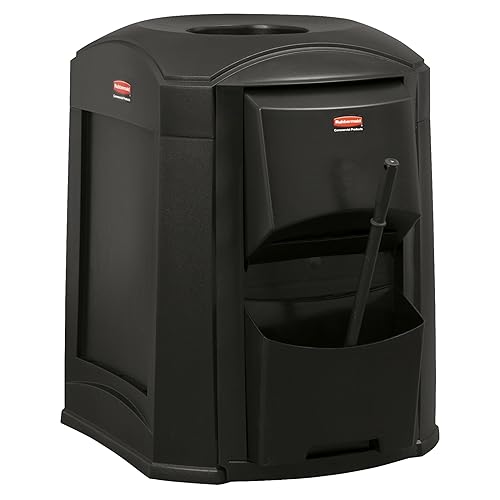 Miniatura 4 de Rubbermaid Commercial Products Kit de lavado de ventanas para contenedores frontales de tienda Landmark Series, negro, exterior para