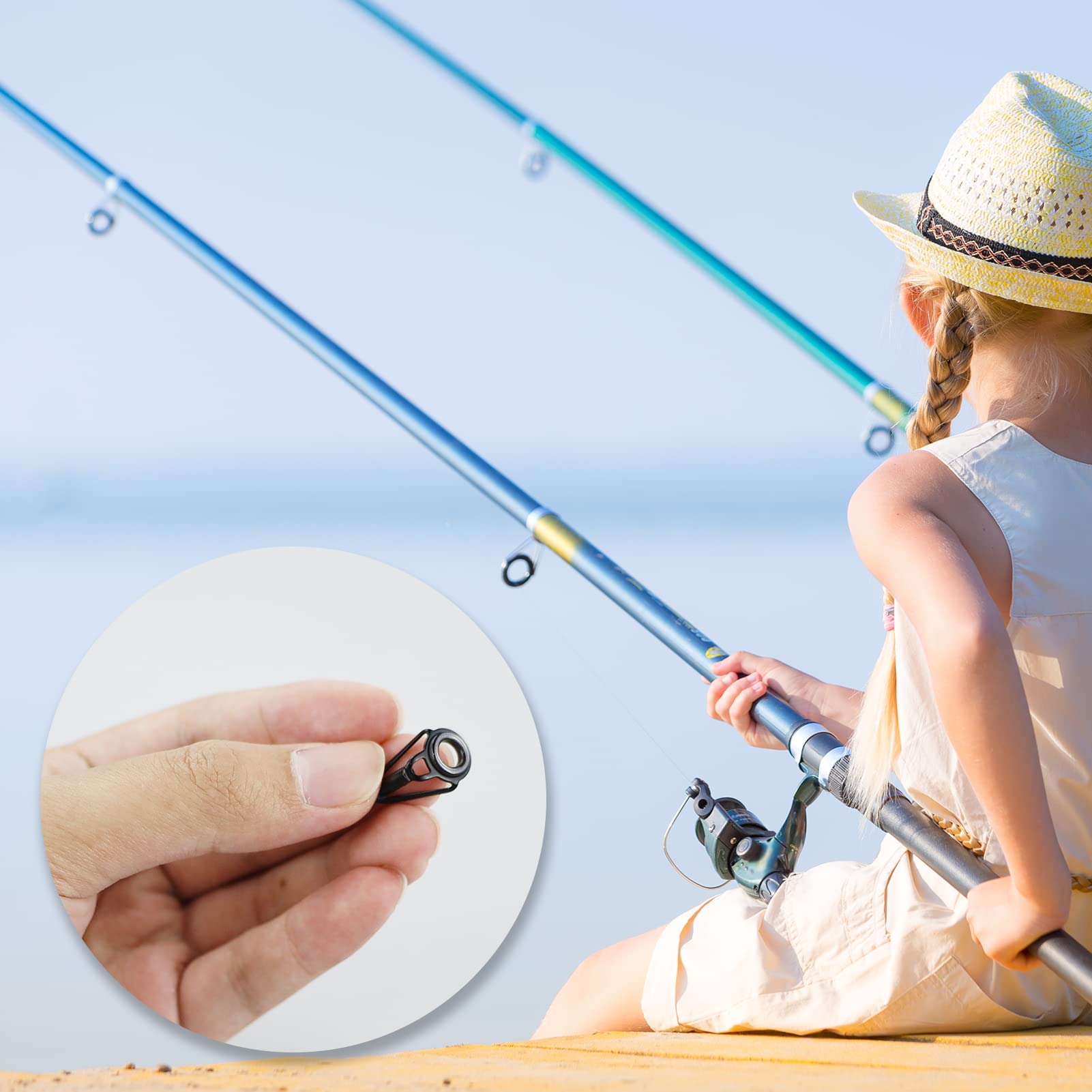 Keenso Kit di Riparazione Punte per Canna da Pesca,in Ceramica Universale, Design Leggero, Anti Groviglio, Varie Dimensioni, Materiale Ceramico in Acciaio Inossidabile, Riparazione Keenso Kit di Riparazione Punte per Canna da Pesca,in Ceramica Universale, Design Leggero, Anti Groviglio, Varie Dimensioni, Materiale Ceramico in Acciaio Inossidabile, Riparazione