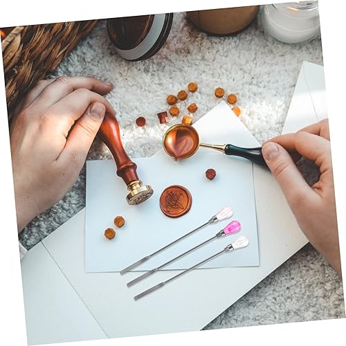 Miniatura 5 de 3 unids cuchara de mezcla de laca Suministros de sello de cera agitadores agitadores cucharas herramienta de sellado de cera cucharas de agitación