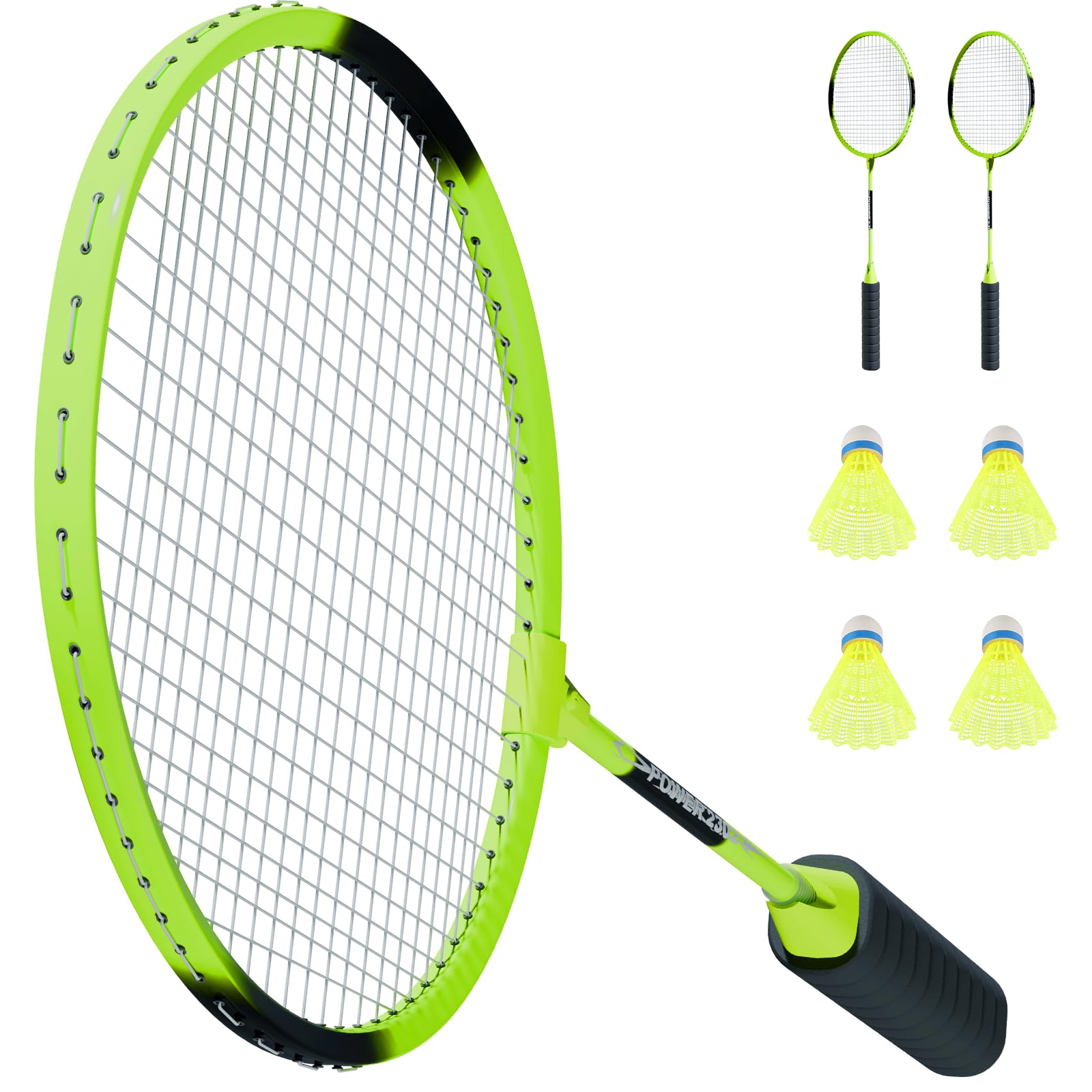 Badminton Racket Set,25" Badminton Rackets for Adults with Thickened Nylon Wires &amp; 4 Shuttlecocks Durable for Training Sports &amp; Entertainment Indoor Outdoor