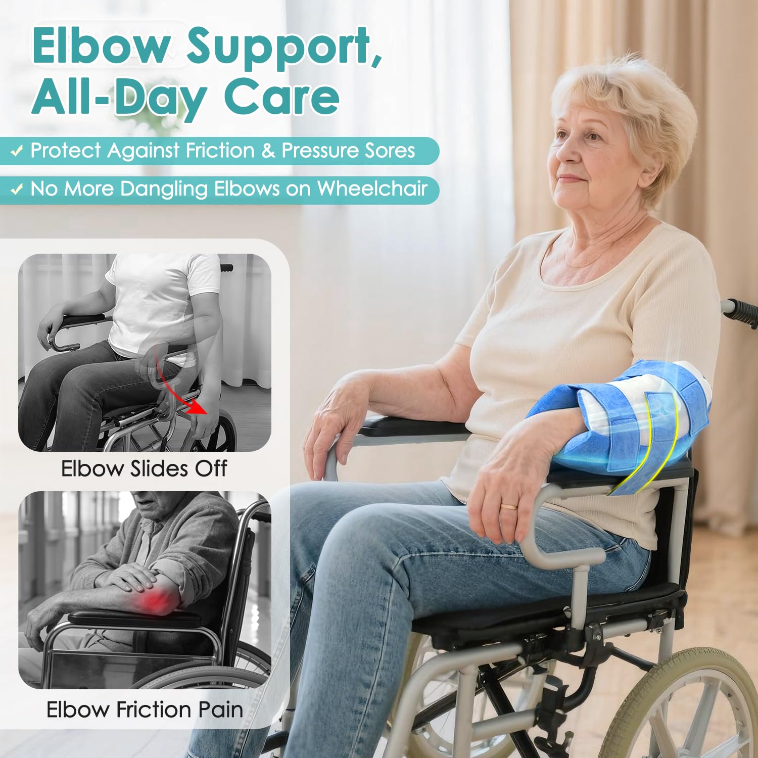 Elbow Protector for Elderly, Soft Elbow Pillow for Sleeping & Surgery Recovery, Arm Pillow for Wheelchair & Bed, Ulnar Nerve Pain Relief Support Cushion for Bedridden Patient (1 Piece)