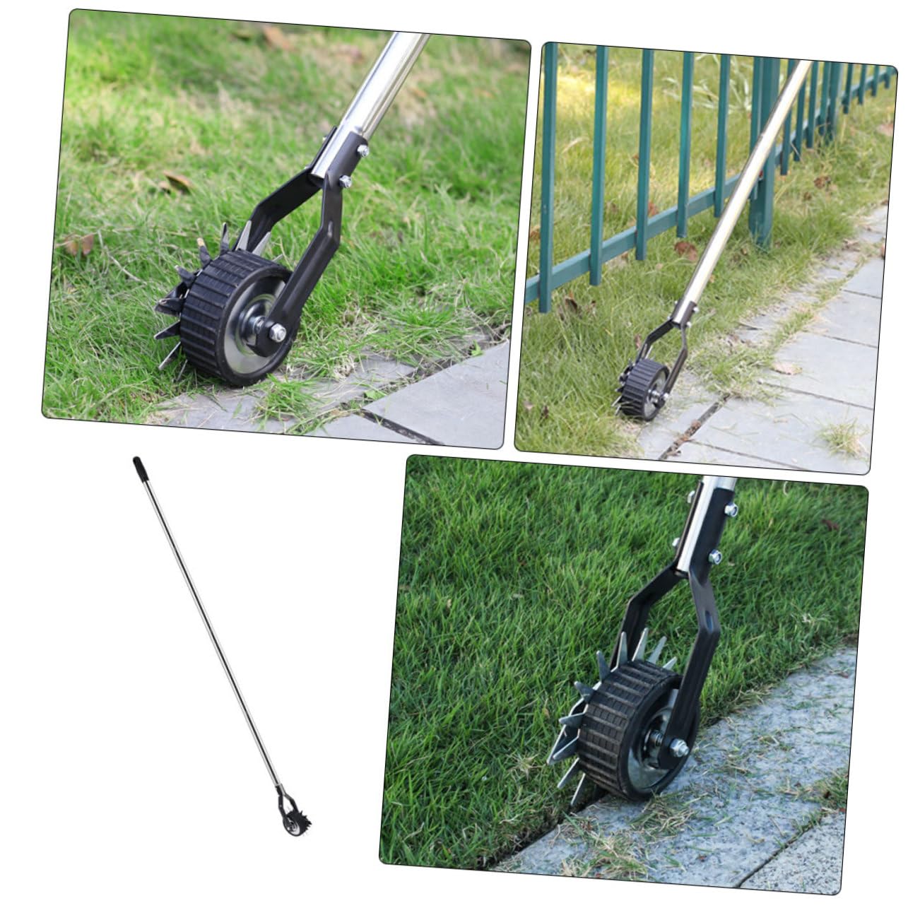 TOYANDONA Strumento Manuale per Bordi del Prato con Ruota in Metallo Inossidabile, Portatile e Facile da Smontare, per Giardinaggio e Cura del Prato