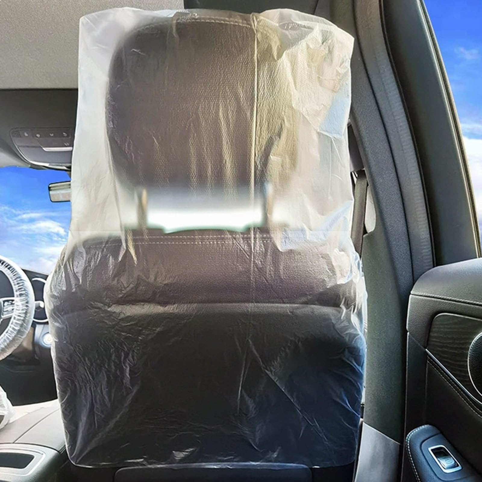 Lot de 100 housses de chaise de voiture transparentes jetables et anti-poussière