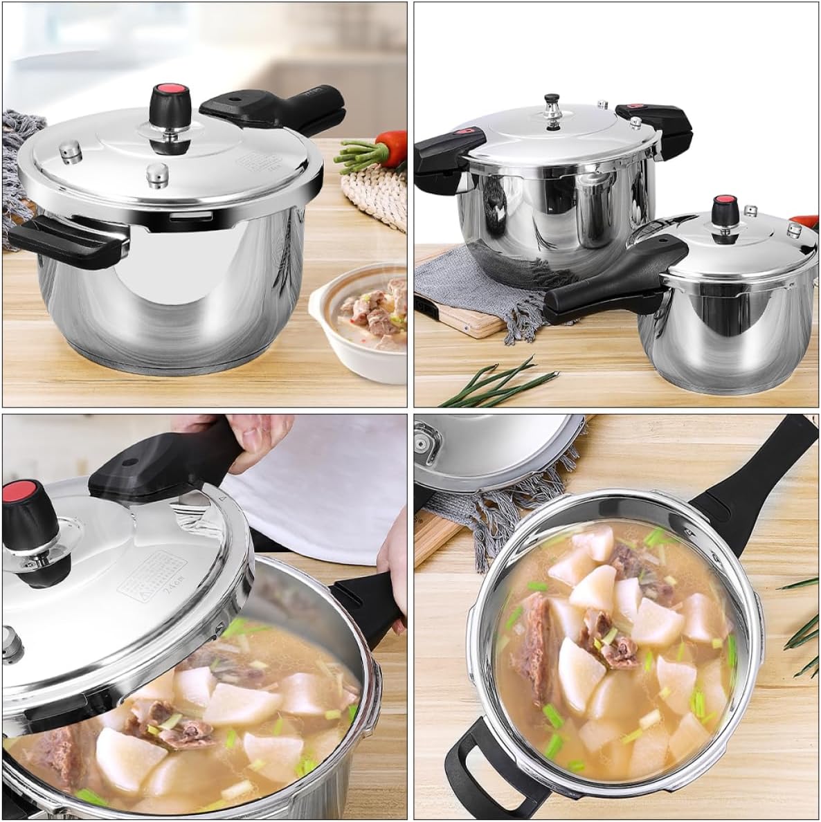 KICHOUSE Explosion Steel Pressure Cooker Gas Induction Multipurpose Pot Efficient Pot High Pressure Cooker