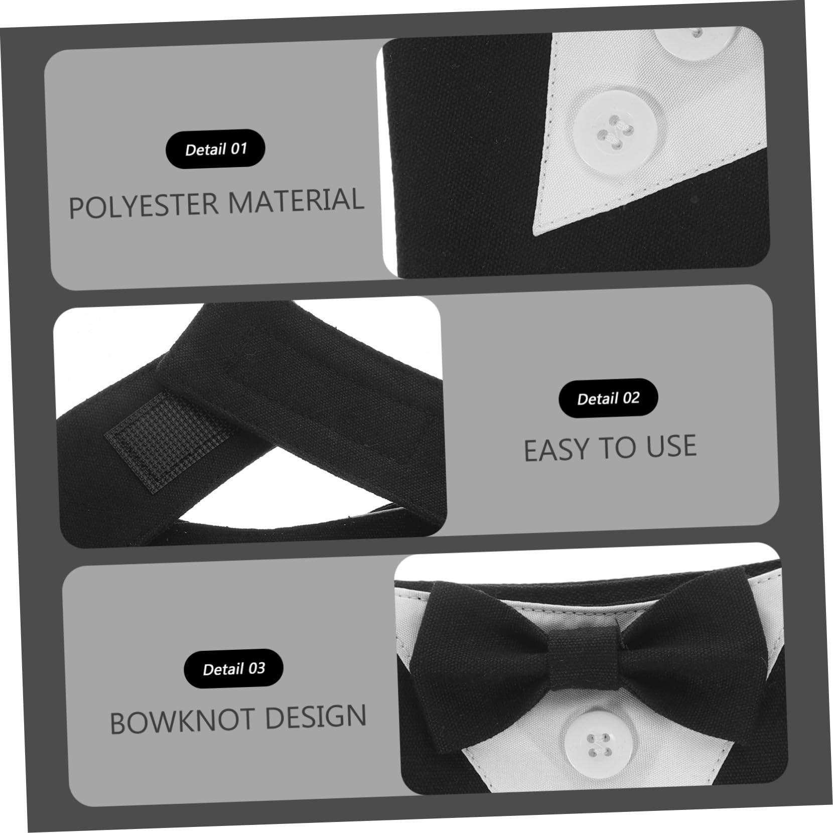 VICASKY 5 Pièces Bandana Formel pour Chien Noir XS Foulard Décoratif de Mariage et Costume Anglais pour Chiots Accessoire Pratique et Élégant pour et Photos