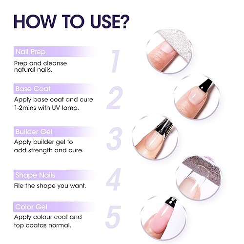 Miniatura 7 de GELLEN Gel constructor 7 en 1 para uñas en una botella, 0.7 onzas líquidas de gel constructor transparente para extensión de uñas y construcción de