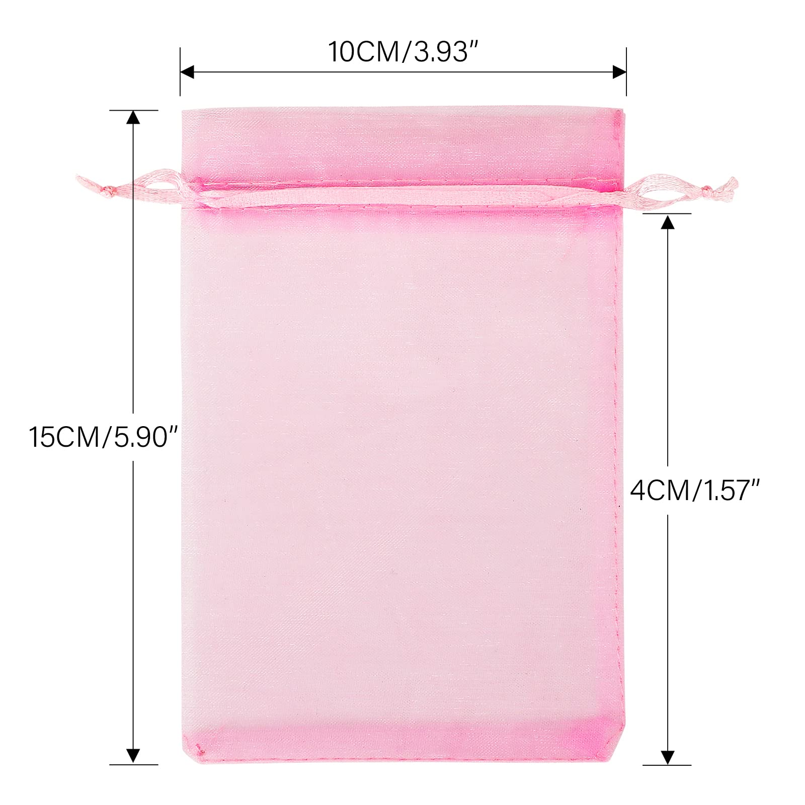 100 Sacchetti Organza Rosa 10x15cm - Per Regali, Matrimoni E Bomboniere - Foto 7