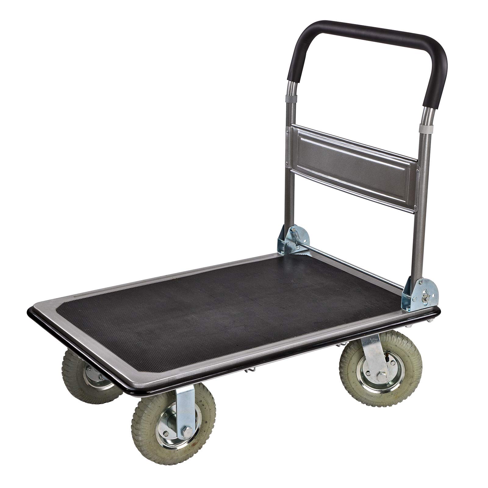 DEMA Plattformwagen XL Transportwagen 300 kg klappbar Luftbereifung | Handwagen, Rollwagen, Schiebewagen, Transportkarre, Lastenwagen, Gerätewagen, Lagerwagen, Plattformkarre, Paketwagen