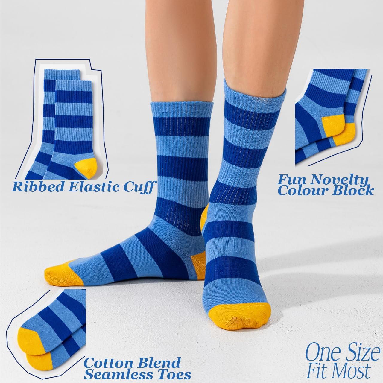 Fun Novelty Socks For Women Striped Retro Sporty Calf Socks Casual Cotton Tube Crew Socks - Image 6