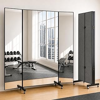 3-Way Rolling Trifold Glassless Mirror — 71" x 67"