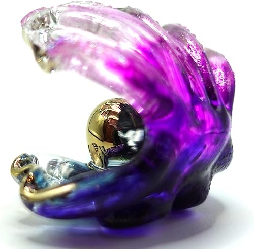 Miniatura 5 de Figuras en miniatura de nácar animales soplados a mano, arte de vidrio coleccionable, decoración de regalo, morado dorado
