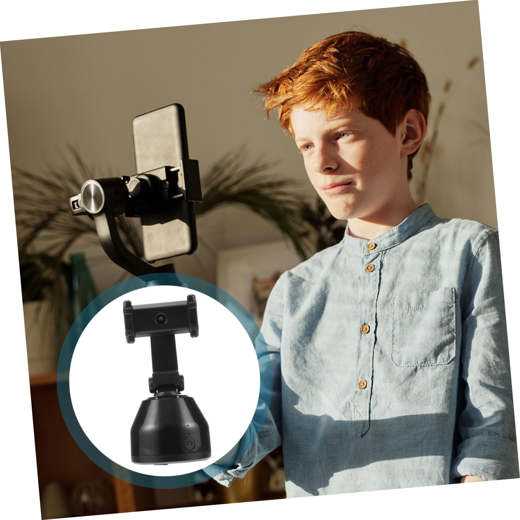 Gimbal per Smartphone Rotazione con Rilevamento per Streaming e Videochiamate Intelligente per Registrazioni e Sport Outdoor