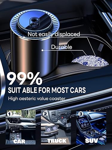 Miniatura 6 de Posavasos para automóvil, paquete de 2 posavasos para automóvil, 2.75 pulgadas, antideslizantes y absorbentes, para portavasos de automóvil,