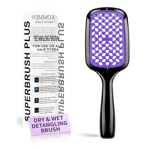 Miniatura 8 de Cepillo desenredante para el cabello, rápido de quitar el pelo anudado, cerdas súper suaves, antiestático, adecuado para cabello seco, húmedo y