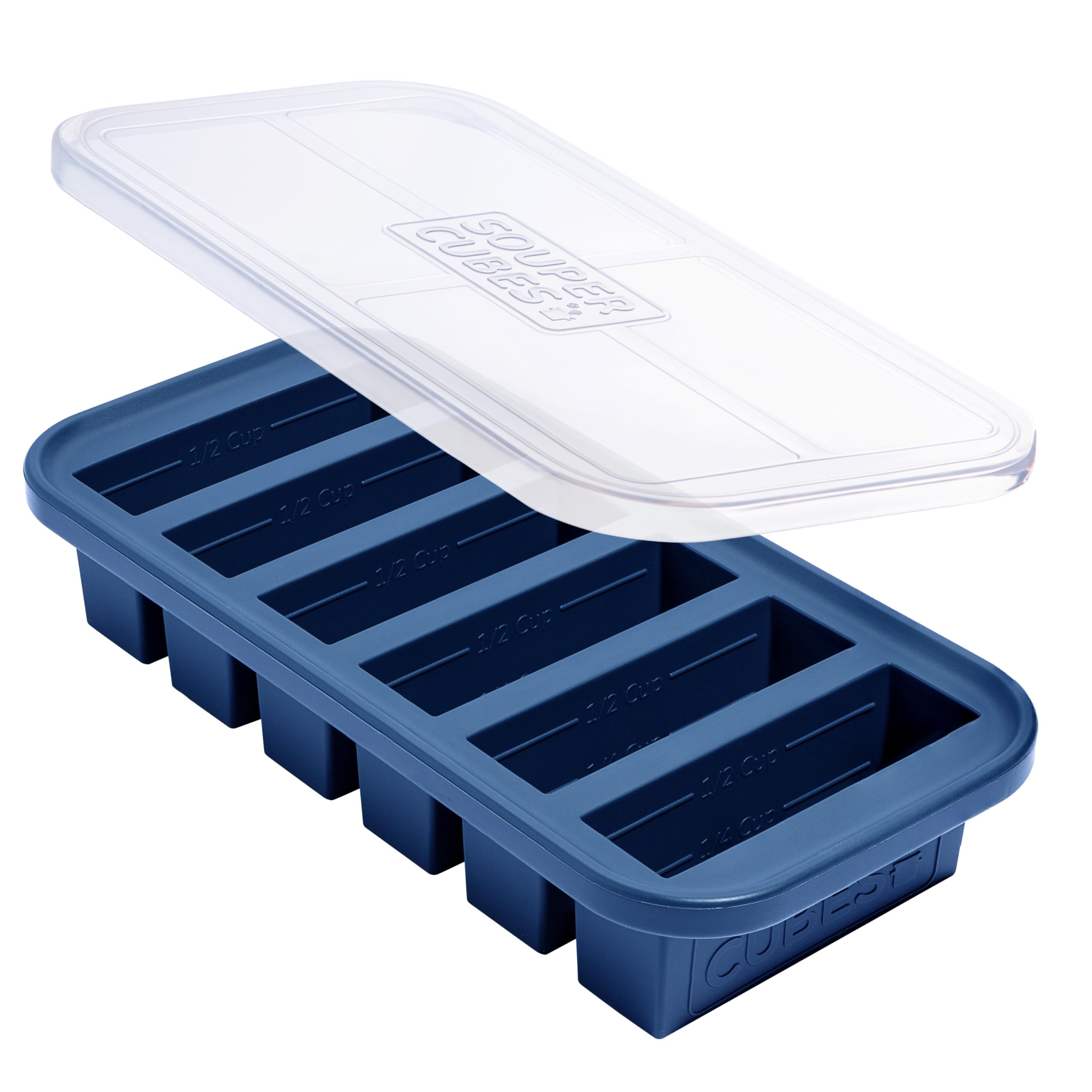 Souper Cubes Stampo in silicone per congelatore da 1/2 tazza, perfetto per conservare zuppe, salse, succhi di frutta, dessert, frullati e molto altro ancora, stampo per porzioni di congelatore per