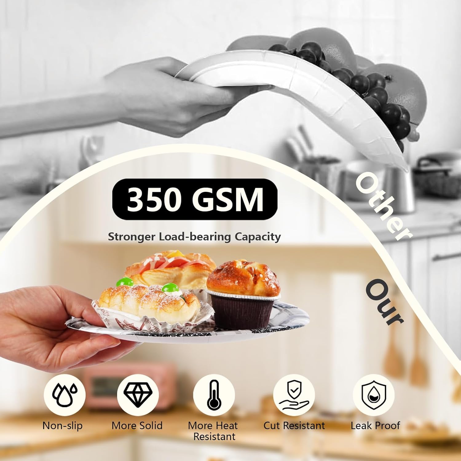 96Pcs Anniversary Decorations 60th Wedding Anniversary Party Plates Disposable Black Silver 60th Matrimony Celebration Paper Tableware Set for Women Men 60 Years of Love Party, Serves 24