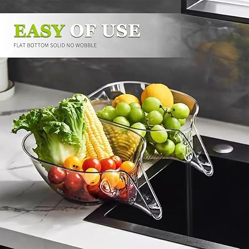 Miniatura 3 de 2 embudos de cesta de drenaje, cesta de drenaje multifuncional con boquilla, cuenco de drenaje de cocina de plástico con filtro extraíble, cuenco