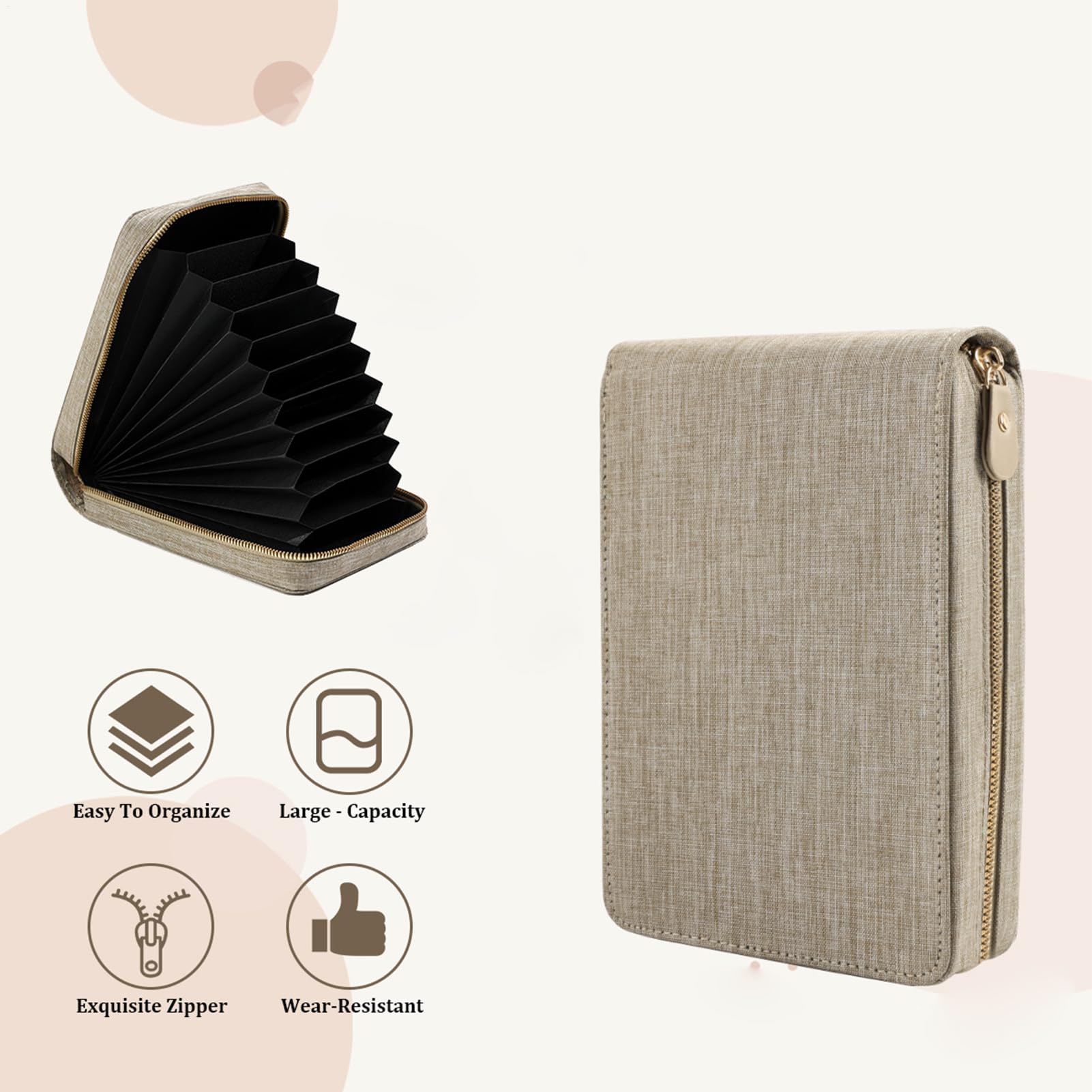 Estuche para agujas de tejer Bolsa portátil de viaje con cremallera